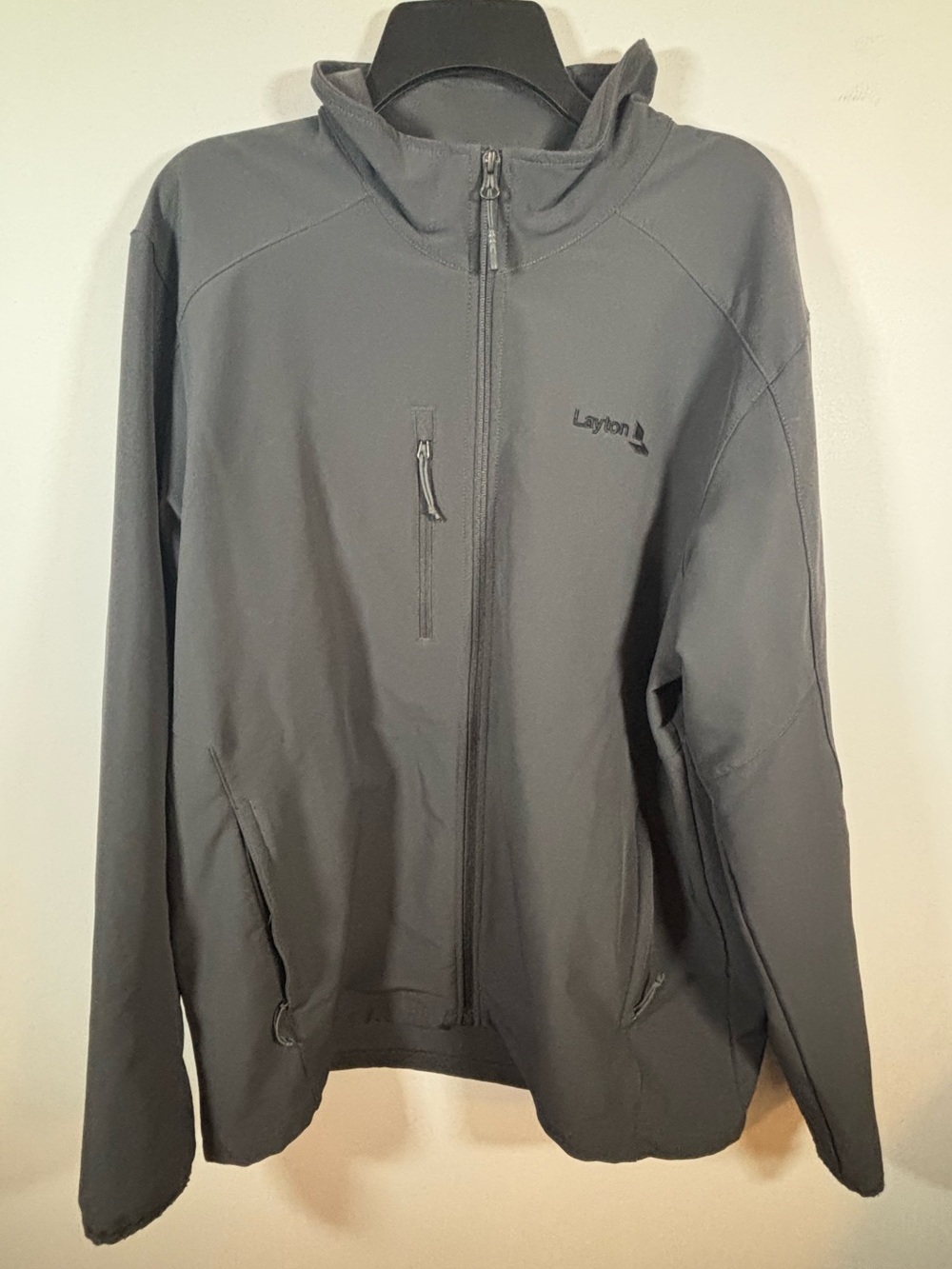 The North Face Mens XL Gray Apex Soft Shell Full Zip Jacket Layton Logo